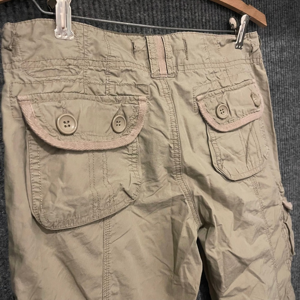 Vintage Y2K Forever 21 Cargo Capri Pants Womens S Army Green McBling Grunge - Picture 5 of 10